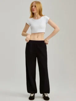 Dresowe joggery mid waist czarne