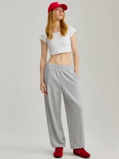 Dresowe joggery mid waist szare