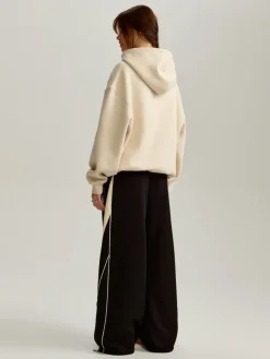 Dresowe spodnie wide leg z wysokim stanem czarne