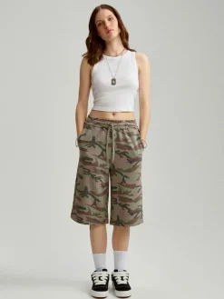 Dresowe szorty bermudy we wzór camo