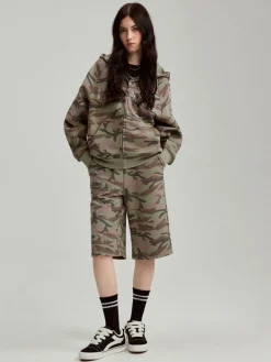 Dresowe szorty bermudy we wzór camo