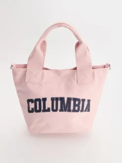 Duża torba z napisem w stylu varsity różowa