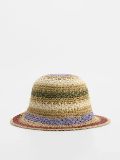 Dziergany kapelusz bucket hat w paski
