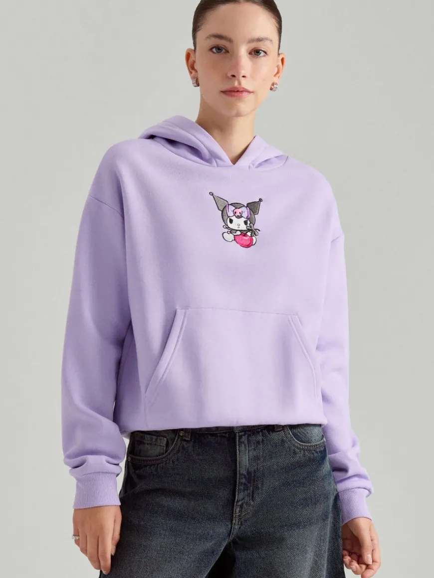 Fioletowa bluza z kapturem Kuromi