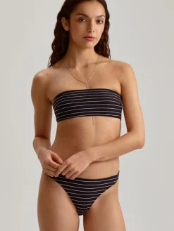 Góra od kostiumu kąpielowego typu bandeau w paski