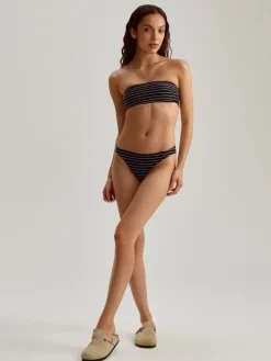 Góra od kostiumu kąpielowego typu bandeau w paski