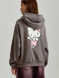Grafitowa bluza z kapturem Hello Kitty
