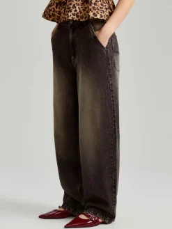 Grafitowe jeansy baggy fit