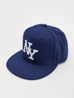 Granatowa czapka z daszkiem i haftem NY full cap