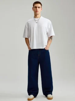 Granatowe jeansy baggy fit