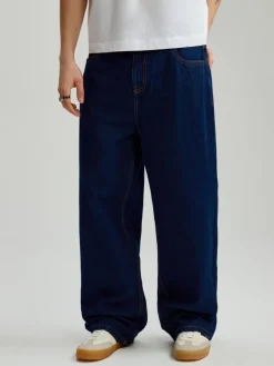 Granatowe jeansy baggy fit