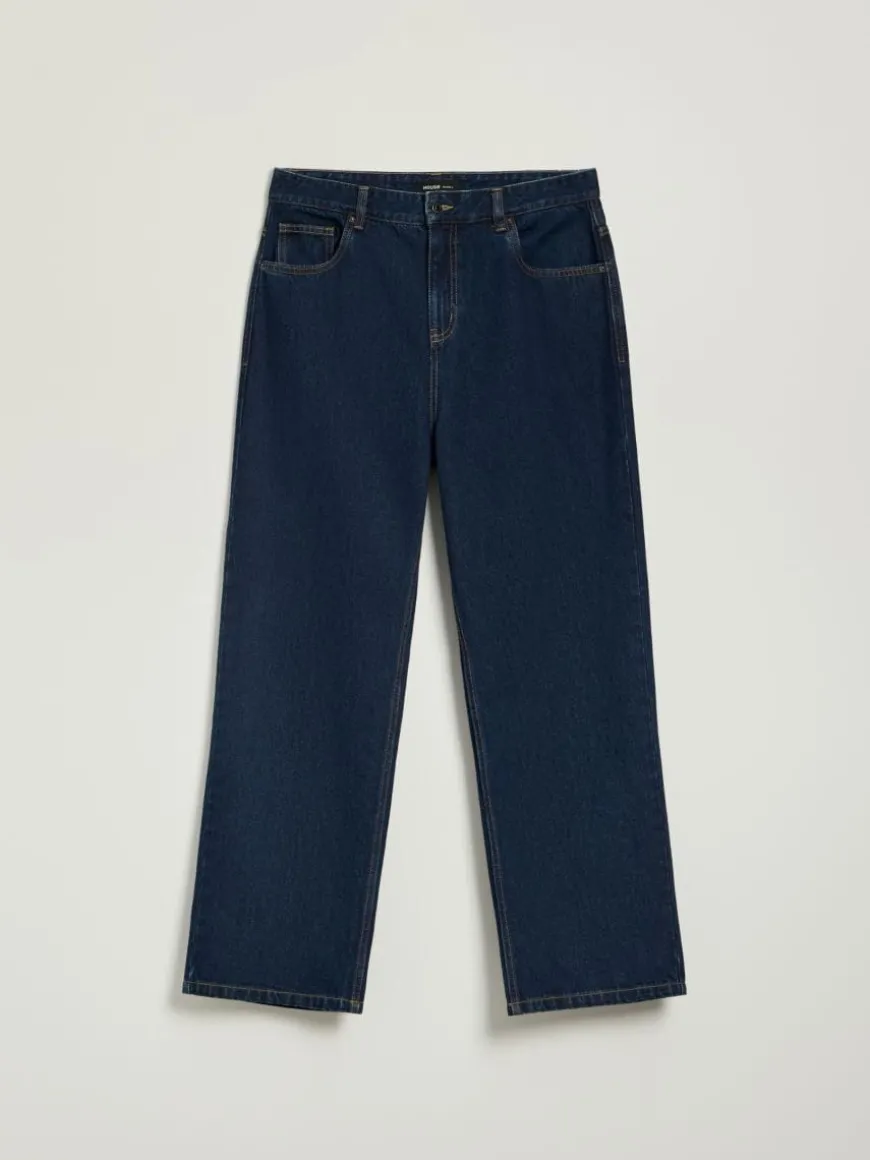 Granatowe jeansy baggy fit