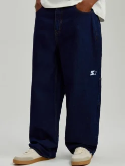 Granatowe jeansy baggy fit carpenter z haftem Starter