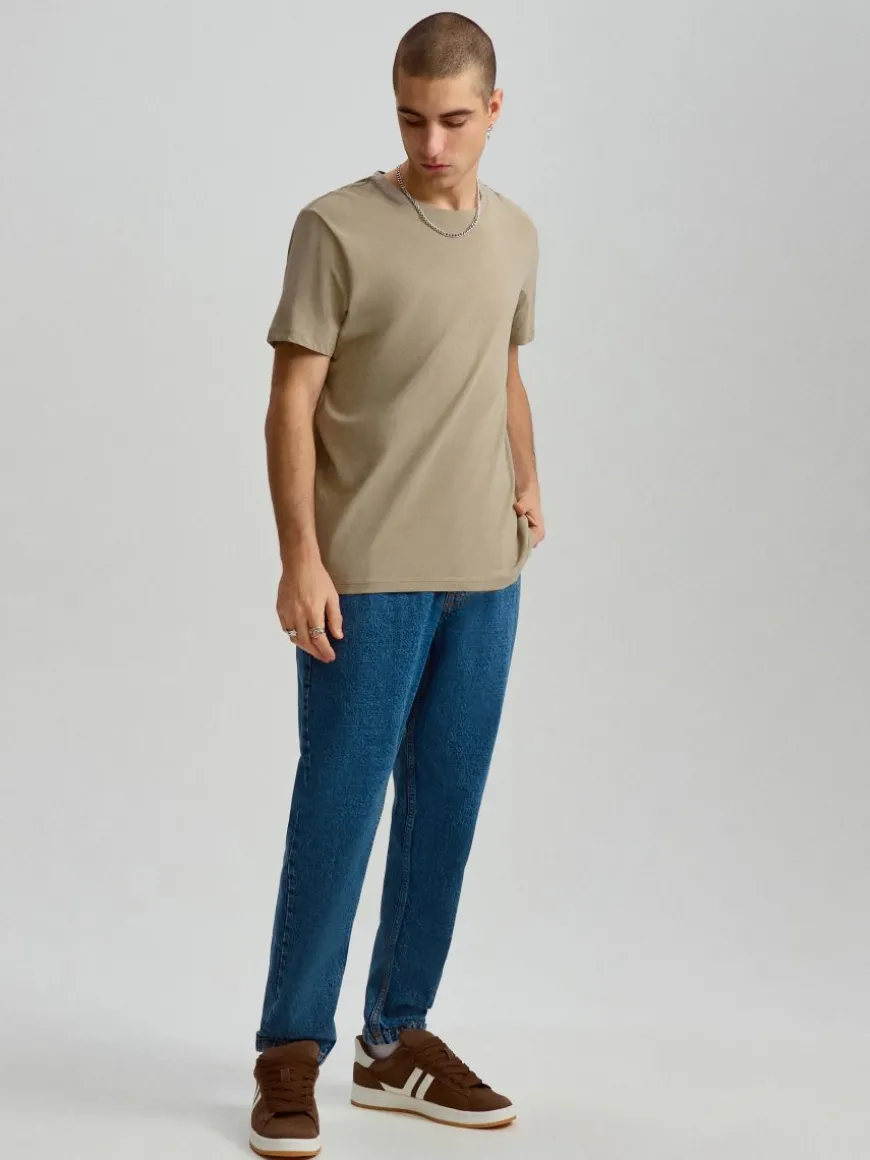 Granatowe jeansy loose fit 90s