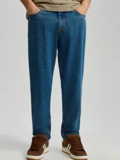 Granatowe jeansy loose fit 90s