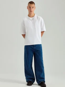 Granatowe jeansy super baggy fit