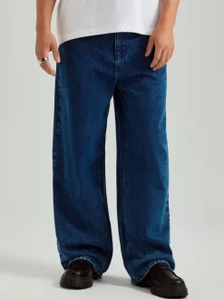 Granatowe jeansy super baggy fit