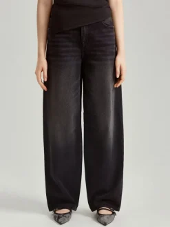 Jeansy baggy fit mid waist czarne