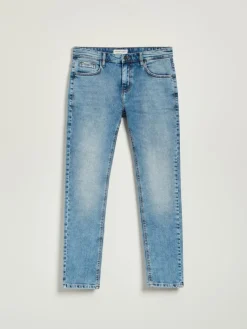 Jeansy slim fit błękitne