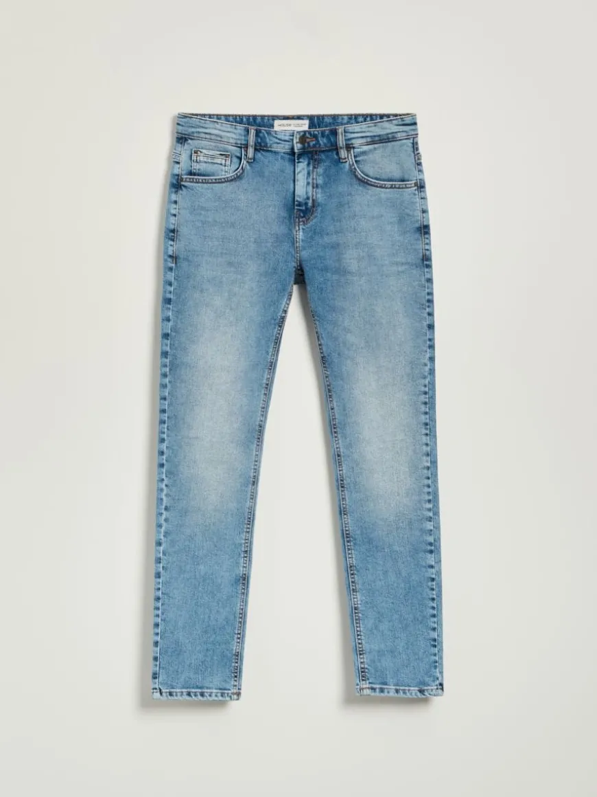 Jeansy slim fit błękitne
