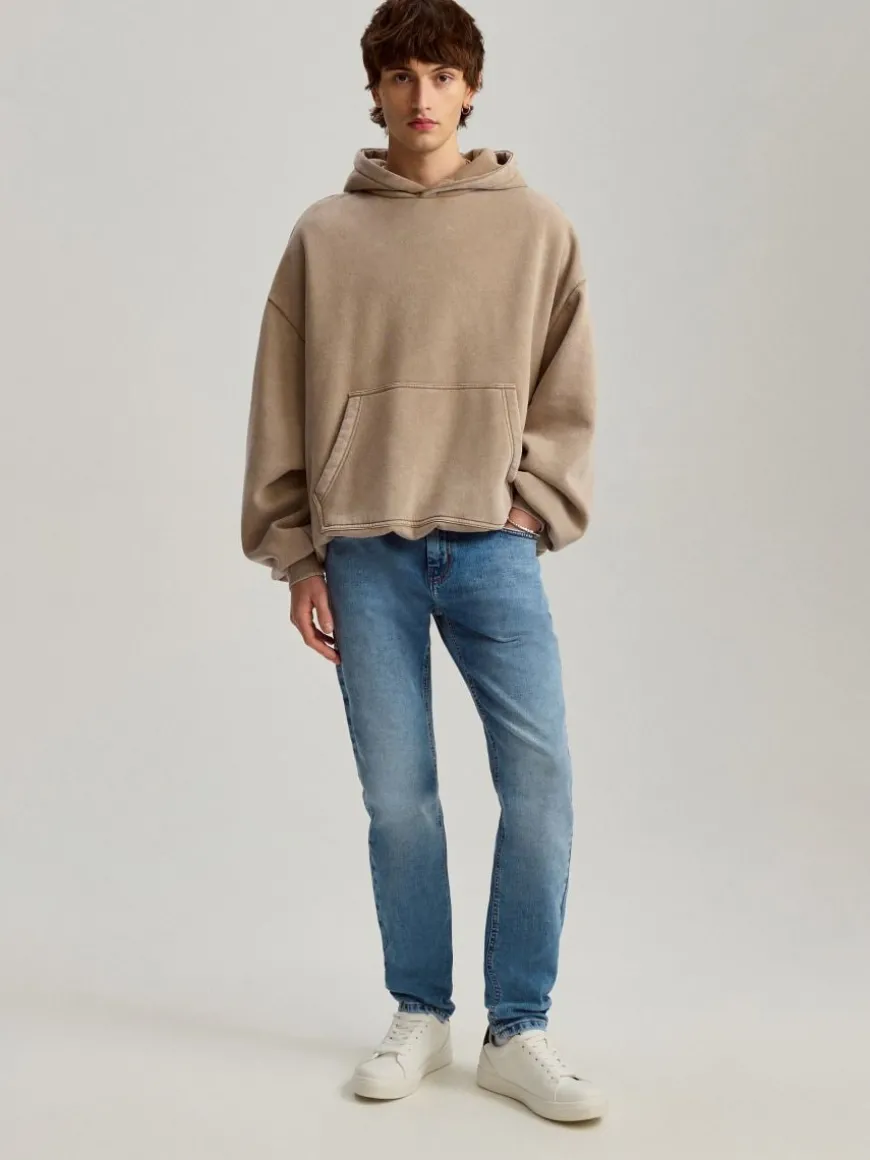 Jeansy slim fit błękitne