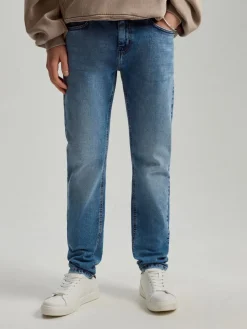 Jeansy slim fit błękitne