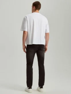 Jeansy slim fit grafitowe