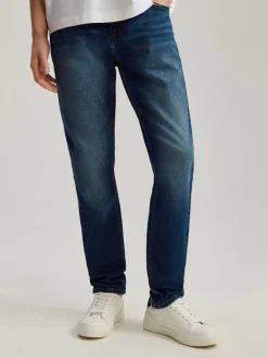 Jeansy slim fit granatowe