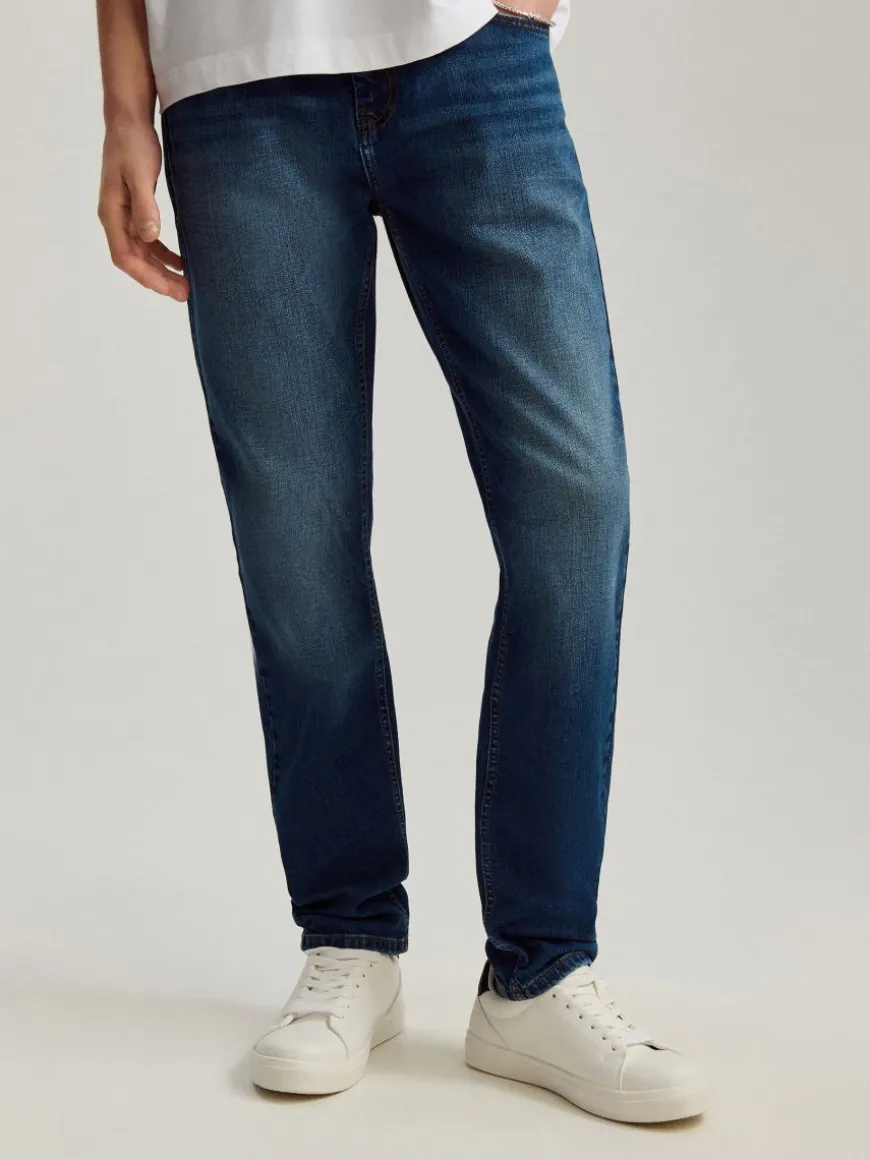 Jeansy slim fit granatowe