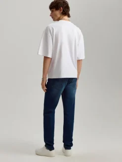 Jeansy slim fit granatowe