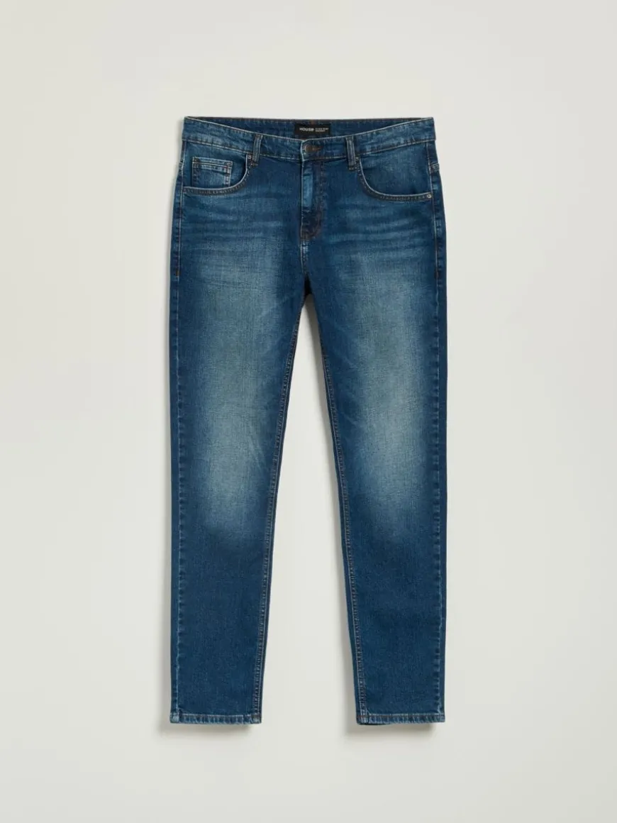 Jeansy slim fit granatowe