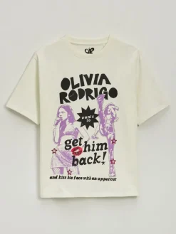 Kremowa koszulka z nadrukiem Olivia Rodrigo