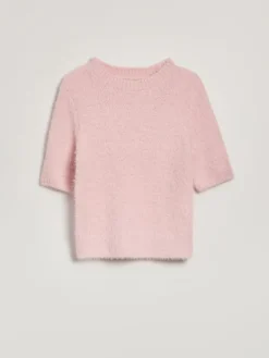 Krótki sweter w kolorze różowym