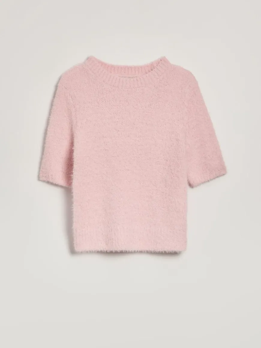 Krótki sweter w kolorze różowym