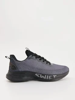 Lekkie sneakersy z nadrukiem na podeszwie szare