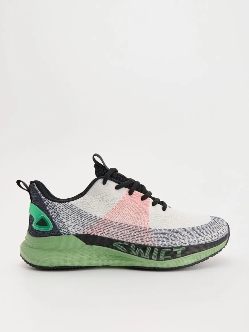 Lekkie sneakersy z nadrukiem na podeszwie kolorowe