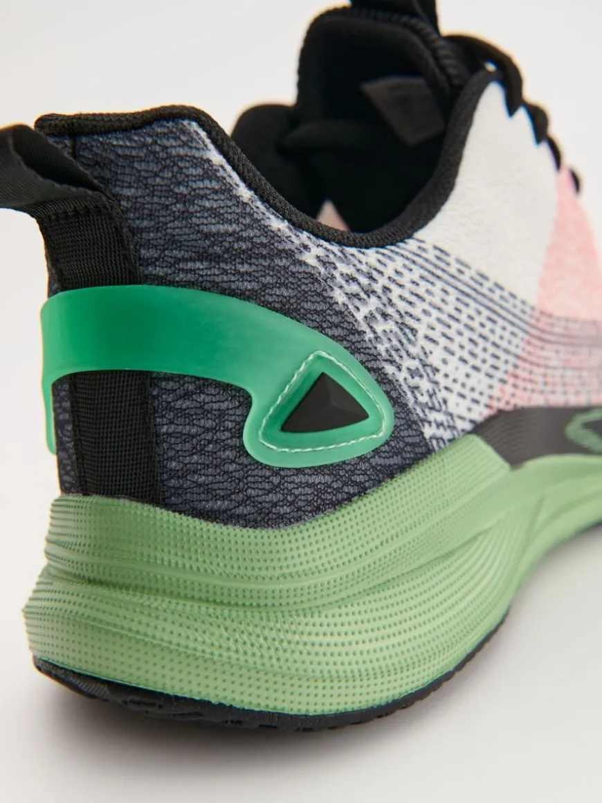 Lekkie sneakersy z nadrukiem na podeszwie kolorowe