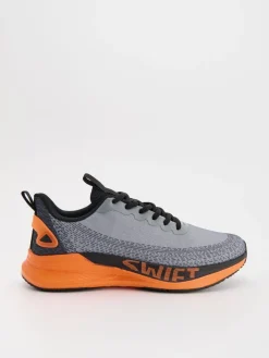 Lekkie sneakersy z nadrukiem na podeszwie szare