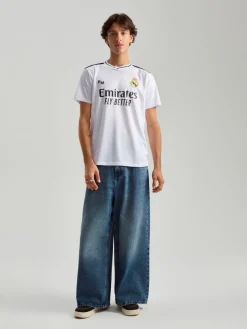 Niebieskie jeansy super baggy fit z efektem sprania