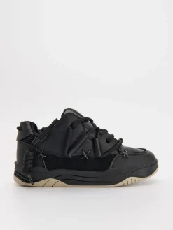 Ocieplane sneakersy z wiązaniem czarne
