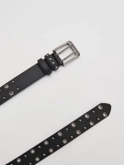 Pasek z metalowymi oczkami w stylu vintage