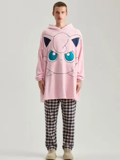 Różowy bluzokoc z aplikacją Pokémon