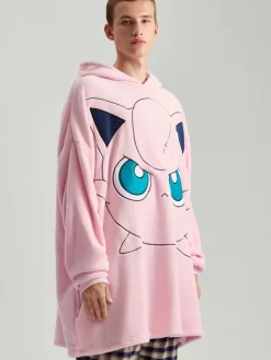 Różowy bluzokoc z aplikacją Pokémon
