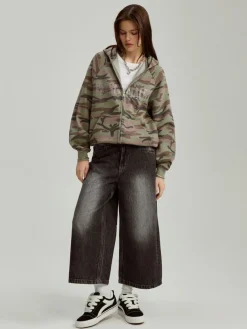 Rozpinana bluza z kapturem i napisem Personality