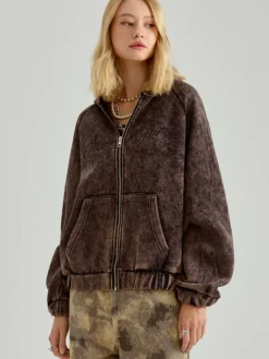 Rozpinana bluza z kapturem i napisem Star Girl
