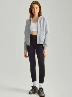 Rozpinana bluza z kapturem basic jasnoszara