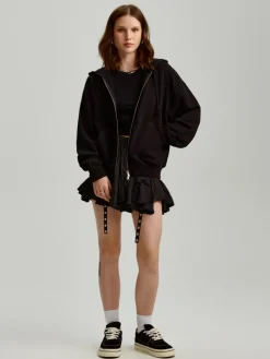 Rozpinana bluza z kapturem basic czarna