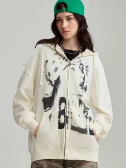 Rozpinana bluza z kapturem i nadrukiem Billie Eilish