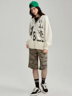 Rozpinana bluza z kapturem i nadrukiem Billie Eilish