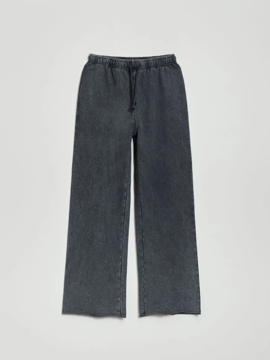 Spodnie dresowe z szeroką nogawką loungewear acid wash